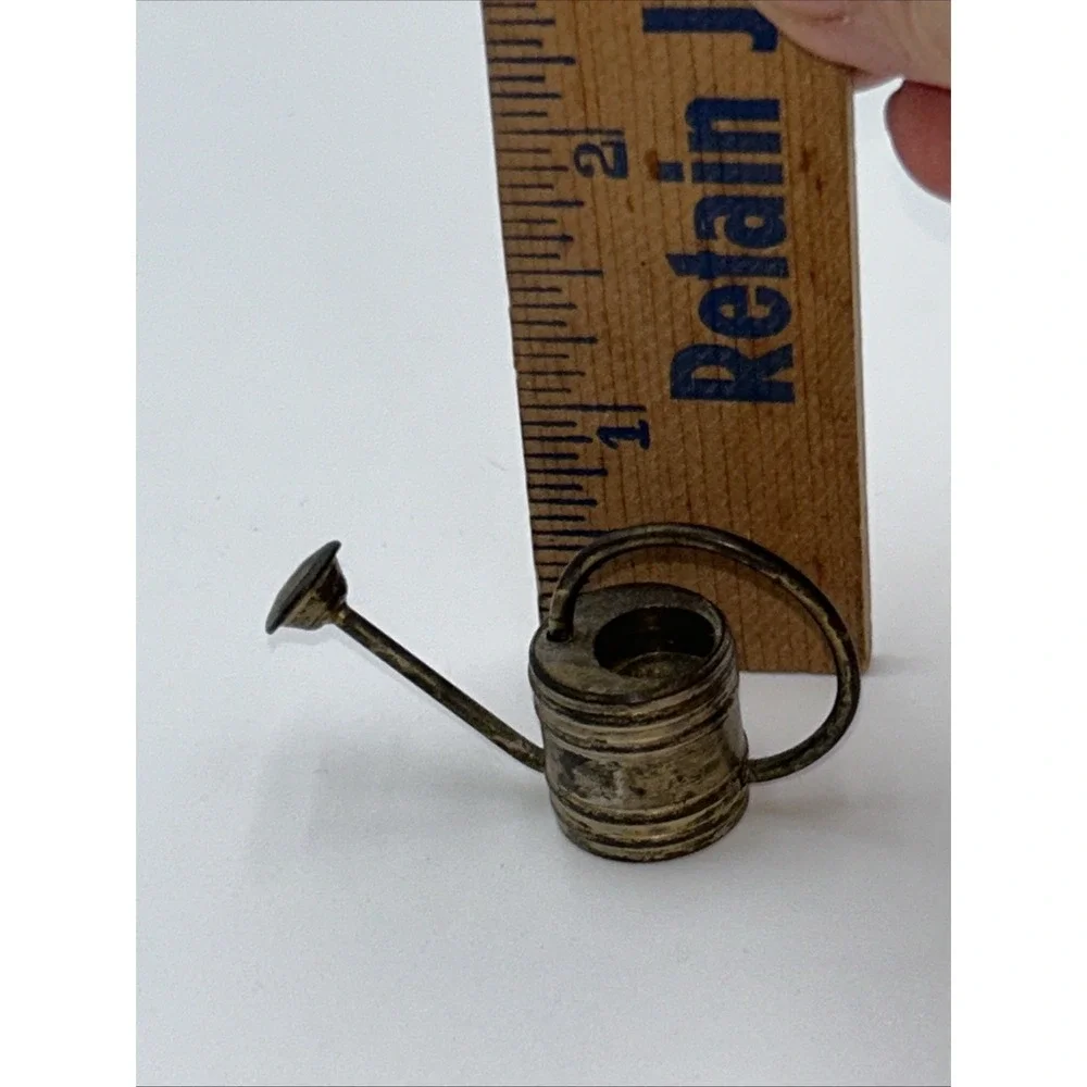 Vintage Mini Miniature Small Solid Brass Watering Can Heavy